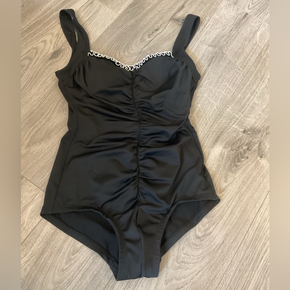 Gabar Black Swimsuit with Ruched Design
